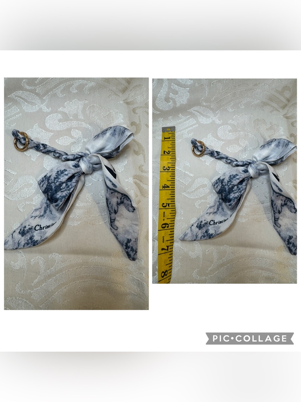 New Silk braided Bow Keychain Scarf bag charm